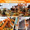 Solar Marigold Garland Lights, Solar Powered Marigold Flowers Outdoor Waterproof with 30 LEDs for Outside Dia de los Muertos, Day of the Dead, Diwali, Coco Party, Altar, Grave, Cemetery Decorations